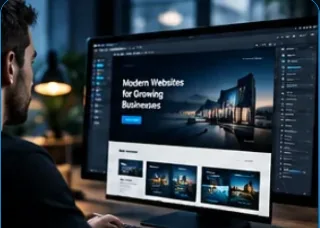 Designer working on a website layout