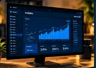 Desktop dashboard representing website launch review