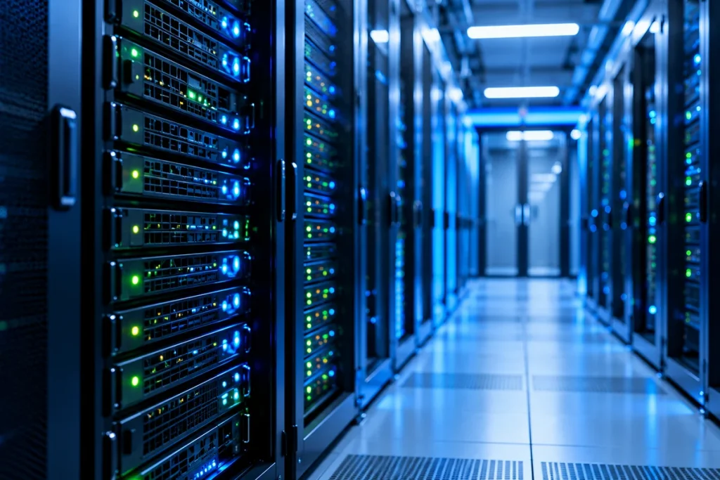 Website server equipment representing small business website hosting